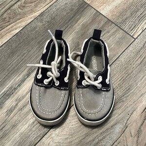 Gymboree toddler blue and gray boat shoes size 6